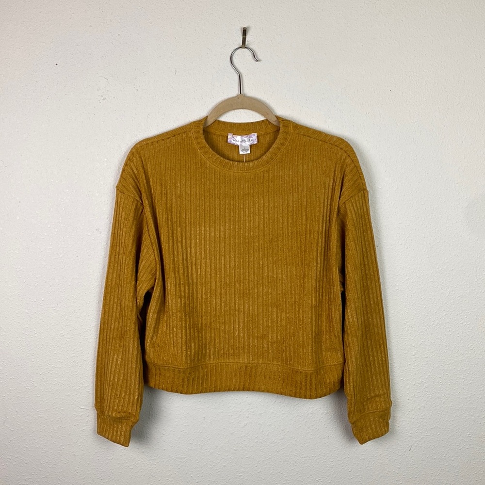 NWT Band of the Free | Russel Gold Ribbed Velvet Pullover Sweater S